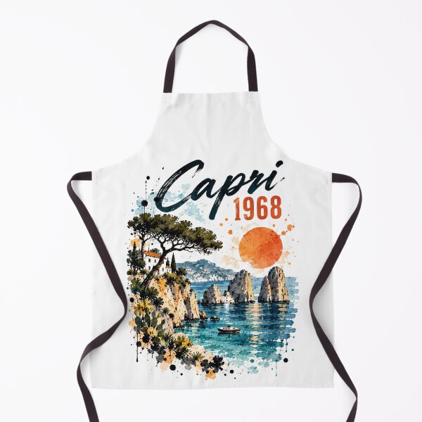 Item preview, Capri 1968 – Italian coast in vintage watercolor style designed and sold by malero-design.