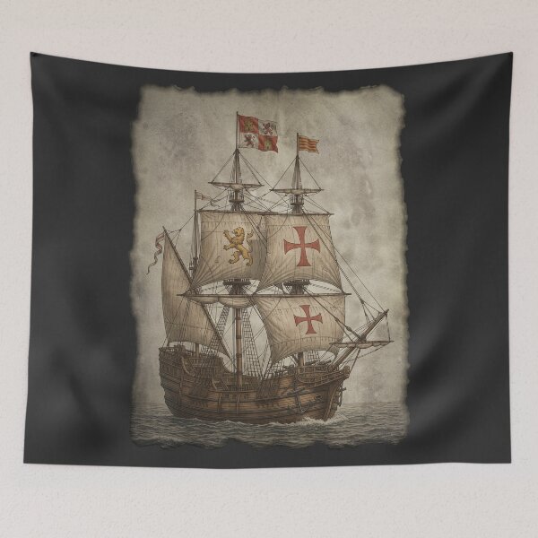 Item preview, Castilian Horizon: 15th-Century Spanish Caravel Exploration Art designed and sold by FreiherrPK.