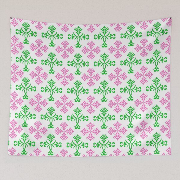 Item preview, Green and Pink Geometric Floral Ornament Seamless Pattern designed and sold by Ei-Ei.