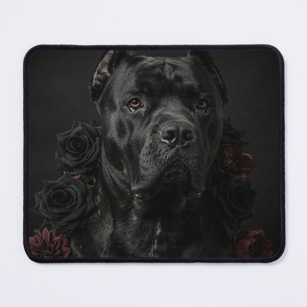 Item preview, Cane Corso Portrait with Gothic Black Roses designed and sold by JanjjaSoulInk.