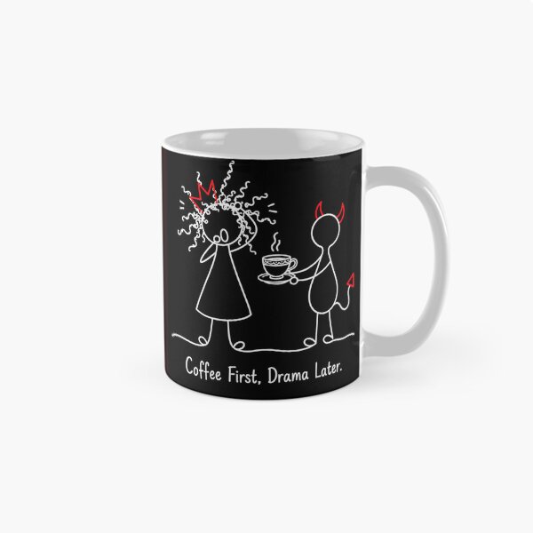 Item preview, Coffee First, Drama Later | Funny Coffee Lover Line Art designed and sold by byMosia.