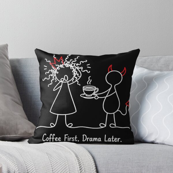 Item preview, Coffee First, Drama Later | Funny Coffee Lover Line Art designed and sold by byMosia.