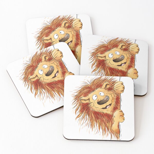 Item preview, Funny Lion Peeking Around the Corner I Lion Cartoon designed and sold by modartis.