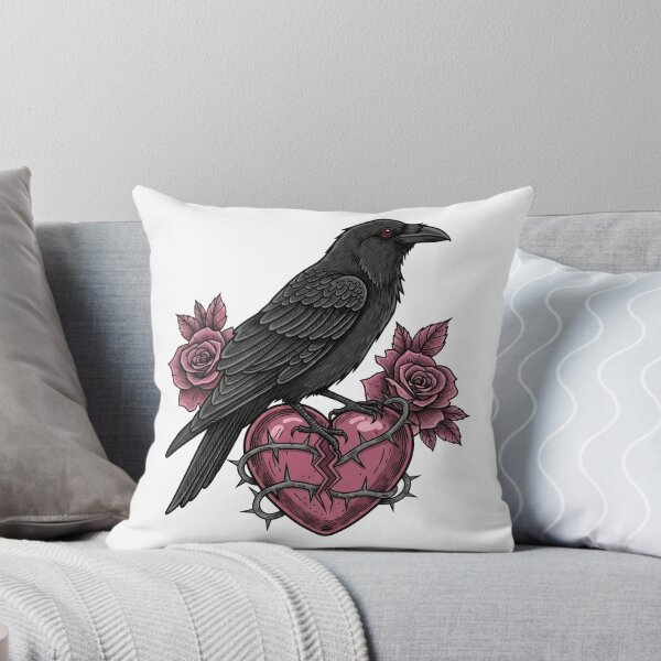 Item preview, Gothic Raven Broken Heart | Dark Romance Rose Tattoo Art designed and sold by PlumArtDesign.