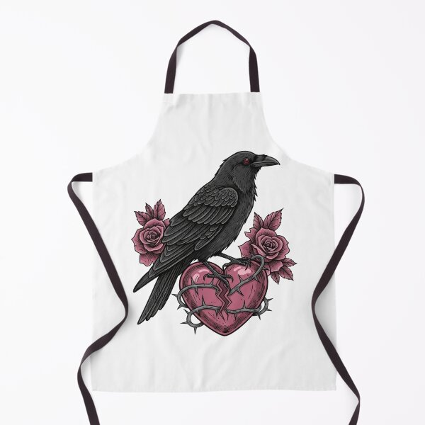 Item preview, Gothic Raven Broken Heart | Dark Romance Rose Tattoo Art designed and sold by PlumArtDesign.