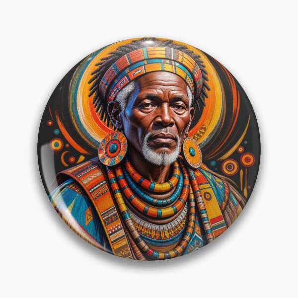 Item preview, African Spiritual Elder Portrait Art | Ancestral Wisdom Keeper | African Spirituality Wall Art designed and sold by 'VARI'.