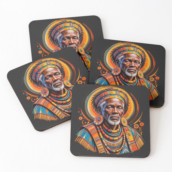 Item preview, African Spiritual Elder Portrait Art | Ancestral Wisdom Keeper | African Spirituality Wall Art designed and sold by 'VARI'.