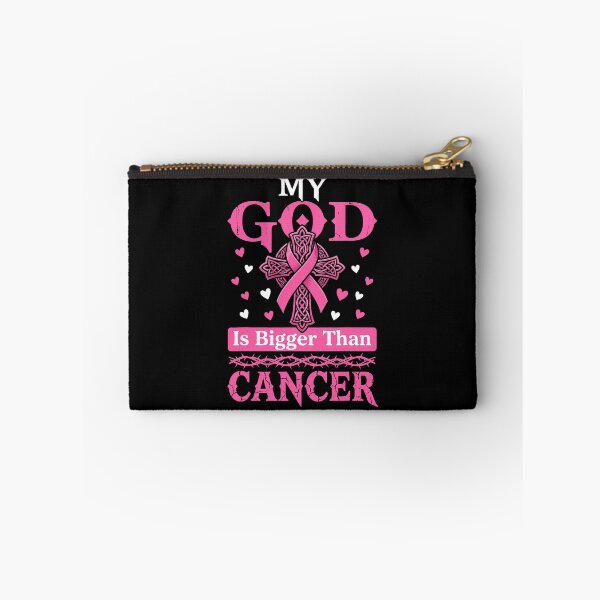 Item preview, My God Is Bigger Than Cancer Pink Ribbon Christian Cross designed and sold by cerima.