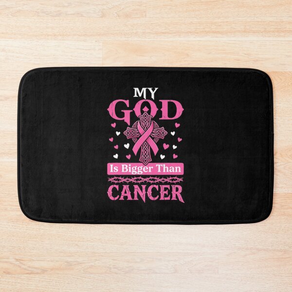 Item preview, My God Is Bigger Than Cancer Pink Ribbon Christian Cross designed and sold by cerima.