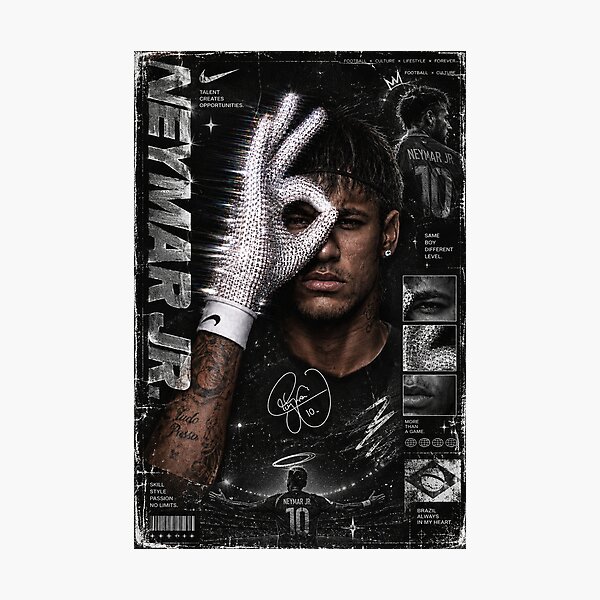 Item preview, Neymar JR. Poster - 4k designed and sold by SLAP.studio.