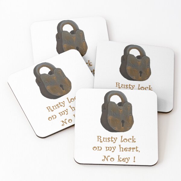 Item preview, Rusty Lock On My Heart, No Key - Vintage Padlock Illustration designed and sold by Tokraz-art.
