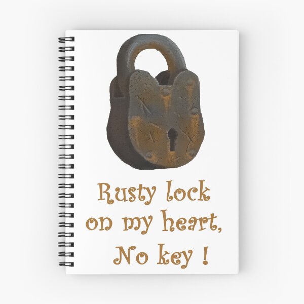 Item preview, Rusty Lock On My Heart, No Key - Vintage Padlock Illustration designed and sold by Tokraz-art.