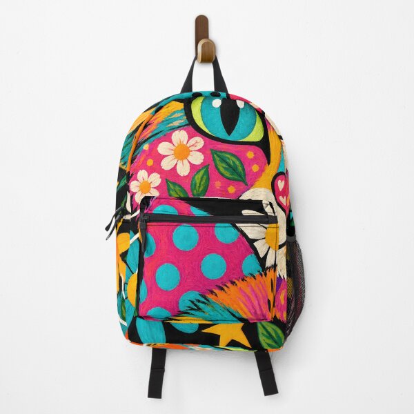 Item preview, Colorful Floral Cat Maximalist Folk Art Portrait designed and sold by AmiGraph.