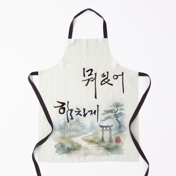 Item preview, Korean Calligraphy Art with Misty Landscape and Torii Gate designed and sold by K-Brush.