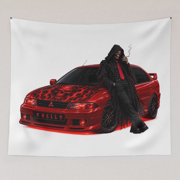 Item preview, skeleton and haunted red car 2 designed and sold by natalik2024.