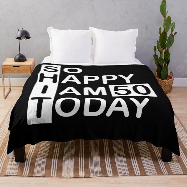 Item preview, Shit so happy I am 50 years old funny birthday quotes designed and sold by Trenddesigns24.