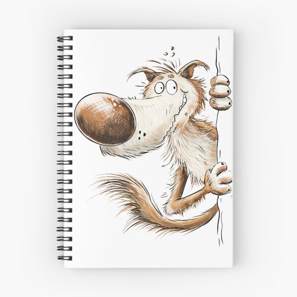 Item preview, Funny Wolf Peeking Around the Corner I Wolf Cartoon designed and sold by modartis.