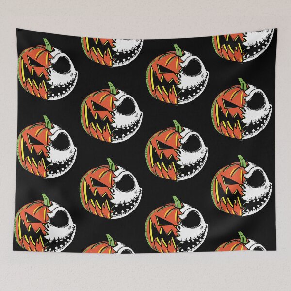 Item preview, Split Pumpkin King Skull Halloween Jack-o-lantern designed and sold by cerima.