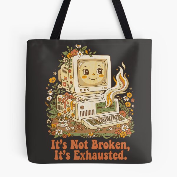 Item preview, Retro computer, worn-out, retro groovy aesthetic computing - Dark Colors Edition designed and sold by Shyla Marsare.
