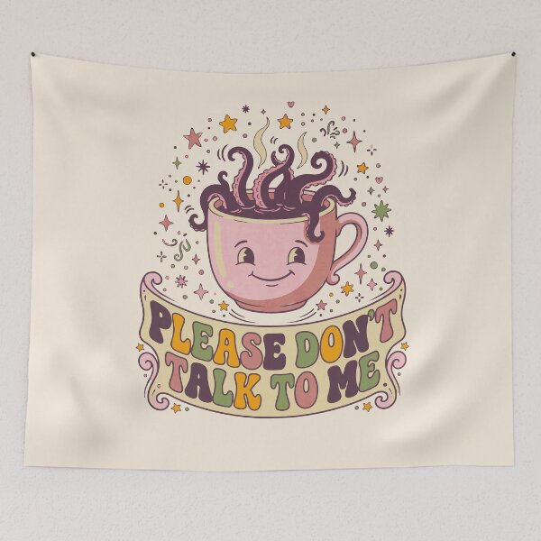 Item preview, Monstrous coffee shop for introverts, retro groovy office aesthetic - Light Colors Edition designed and sold by Shyla Marsare.