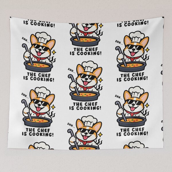 Item preview, The Chef Is Cooking Corgi designed and sold by MySimpleFlow.