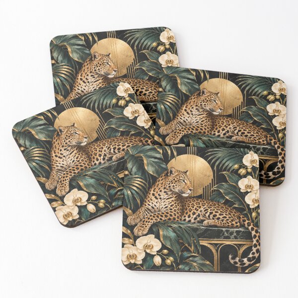 Item preview, Art Deco Leopard Garden designed and sold by Glottopia.