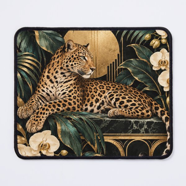 Item preview, Art Deco Leopard Garden designed and sold by Glottopia.