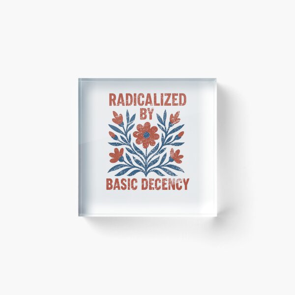 Item preview, Radicalized By Basic Decency Vintage Folk Art Floral Design designed and sold by JapanAnimeSH2.