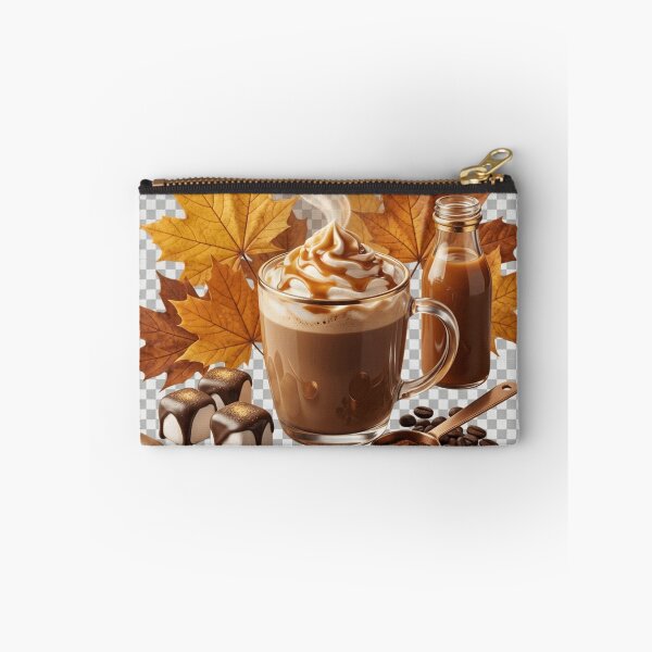 Item preview, Cozy Fall Coffee with Golden Maple Leaves designed and sold by hepopatterns.