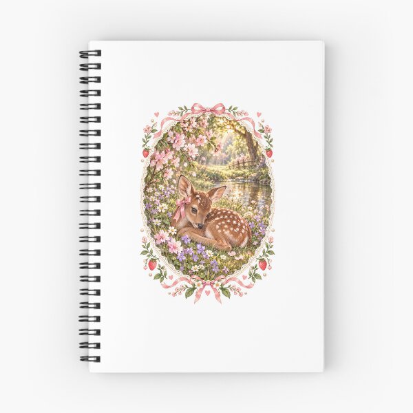 Item preview, Vintage Spring Meadow Deer Graphic | Cherry Blossom & Lace Oval Frame Artwork designed and sold by Little Joy Market.