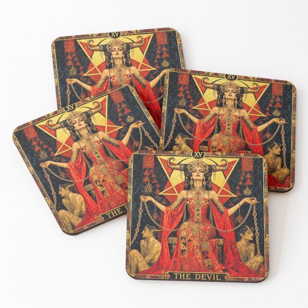 Item preview, The Devil, Chains of Desire | Mysteries of the Golden Tarot designed and sold by Stoneflower-Art.