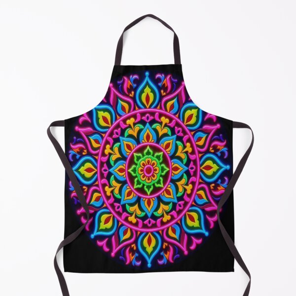 Item preview, Psychedelic Neon Mandala Circular Art designed and sold by Breezes-of-Ida.