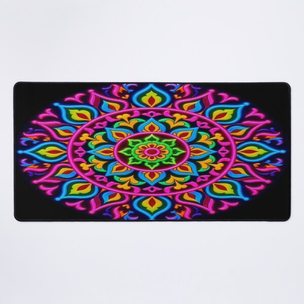 Item preview, Psychedelic Neon Mandala Circular Art designed and sold by Breezes-of-Ida.