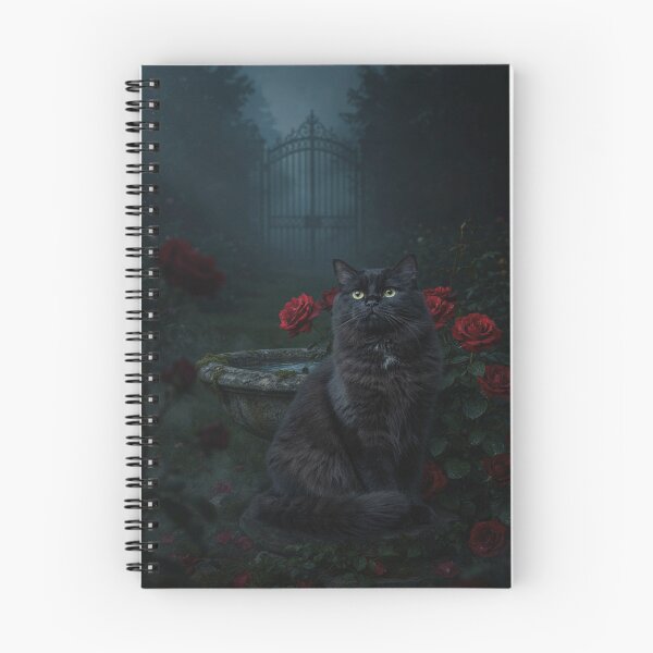 Item preview, Black Persian Cat Surrounded by Gothic Roses designed and sold by JanjjaSoulInk.