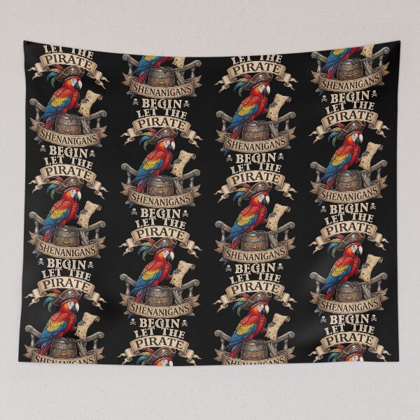 Item preview, Let The Pirate Shenanigans Begin Parrot Treasure Map designed and sold by cerima.