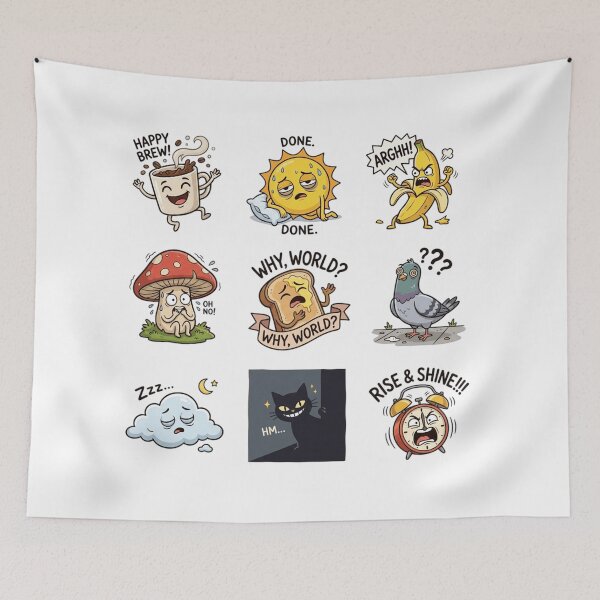 Item preview, Funny Daily Mood Spectrum Morning Chaos Sticker Sheet designed and sold by mood-draftsman.