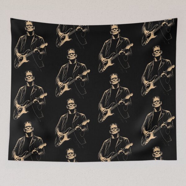 Item preview, Vintage Frankenstein Playing Electric Guitar Rock Monster designed and sold by thefirstbroo.