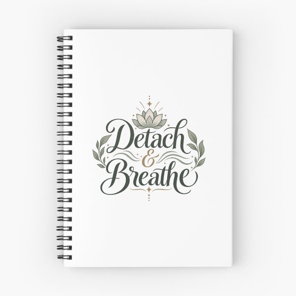 Item preview, Detach & Breathe – Mindful Botanical Quote Design designed and sold by Ceylo Art.