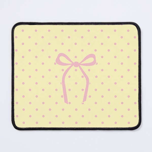 Item preview, Cute Pink Bow Butter Yellow Polka Dot Pattern Aesthetic designed and sold by ElGhazal-Art.