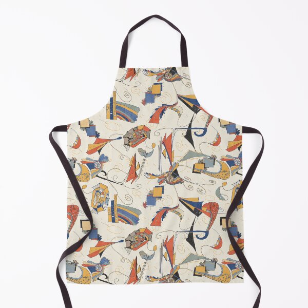 Item preview, Cobalt & Marigold Abstract Doodle Linen Texture Modernist Pattern designed and sold by FaireWaveArt.