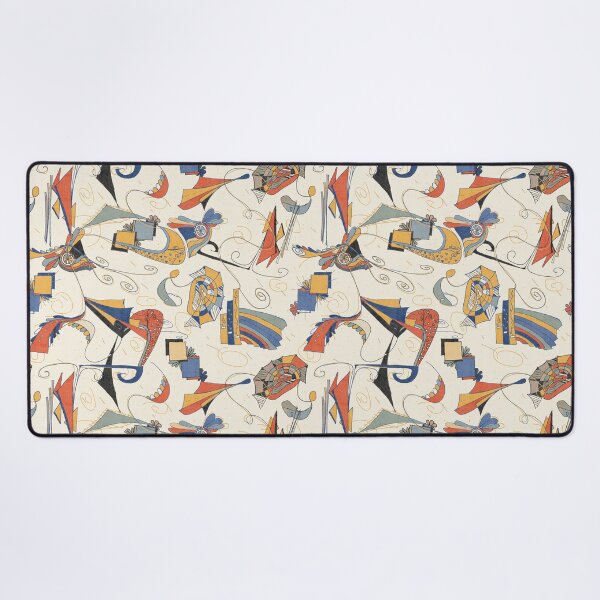 Item preview, Cobalt & Marigold Abstract Doodle Linen Texture Modernist Pattern designed and sold by FaireWaveArt.