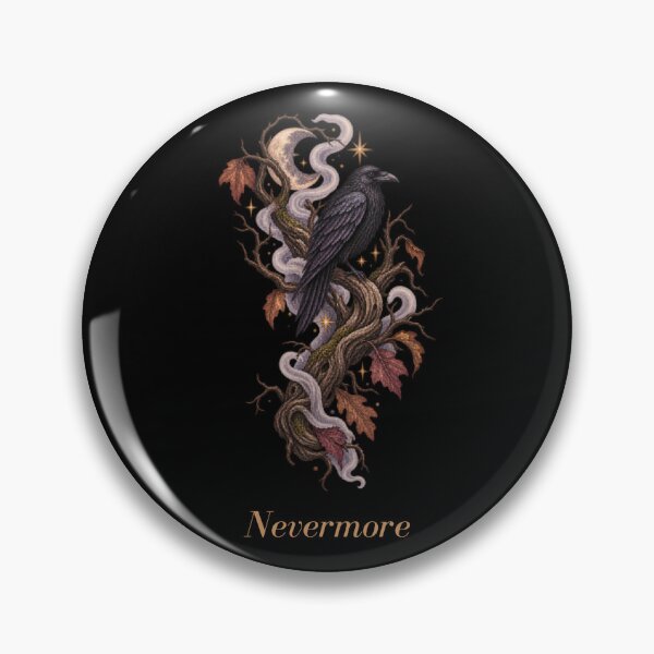 Artikelvorschau, Nevermore Raven Gothic Halloween Art entworfen und verkauft von mycute-stickers.