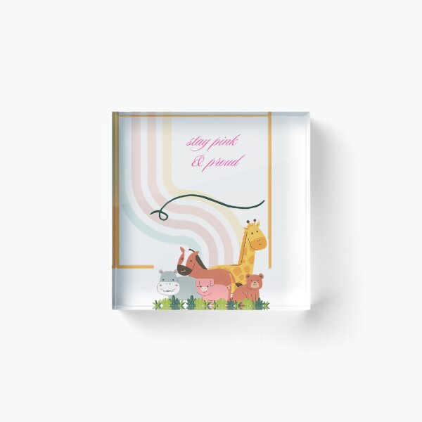 Item preview, Stay Pink and Proud - Cute Animals Cute Nursery Art designed and sold by NourArtCorner.