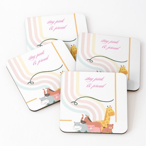 Item preview, Stay Pink and Proud - Cute Animals Cute Nursery Art designed and sold by NourArtCorner.