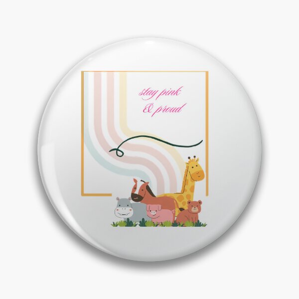 Item preview, Stay Pink and Proud - Cute Animals Cute Nursery Art designed and sold by NourArtCorner.