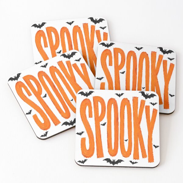 Item preview, Hand-Painted Spooky Halloween Typography with Black Bats designed and sold by The Inspo Edit.