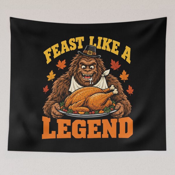 Item preview, Feast Like A Legend Bigfoot Thanksgiving Sasquatch Turkey designed and sold by clothesy7.