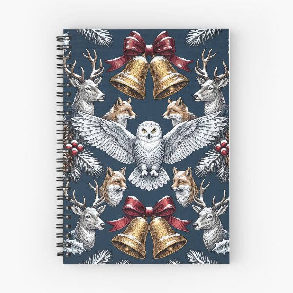 Item preview, Vintage Christmas Woodland Animals Golden Bells Seamless Pattern designed and sold by Holub Art Studio & design.