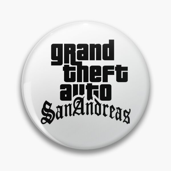 Artikelvorschau, GTA Grand Theft Auto Logo San Andreas SA Schwarz entworfen und verkauft von BubblePopRed.