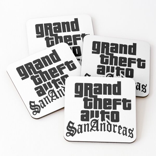 Aperçu de l'œuvre Logo GTA Grand Theft Auto San Andreas SA Noir créée et vendue par BubblePopRed.